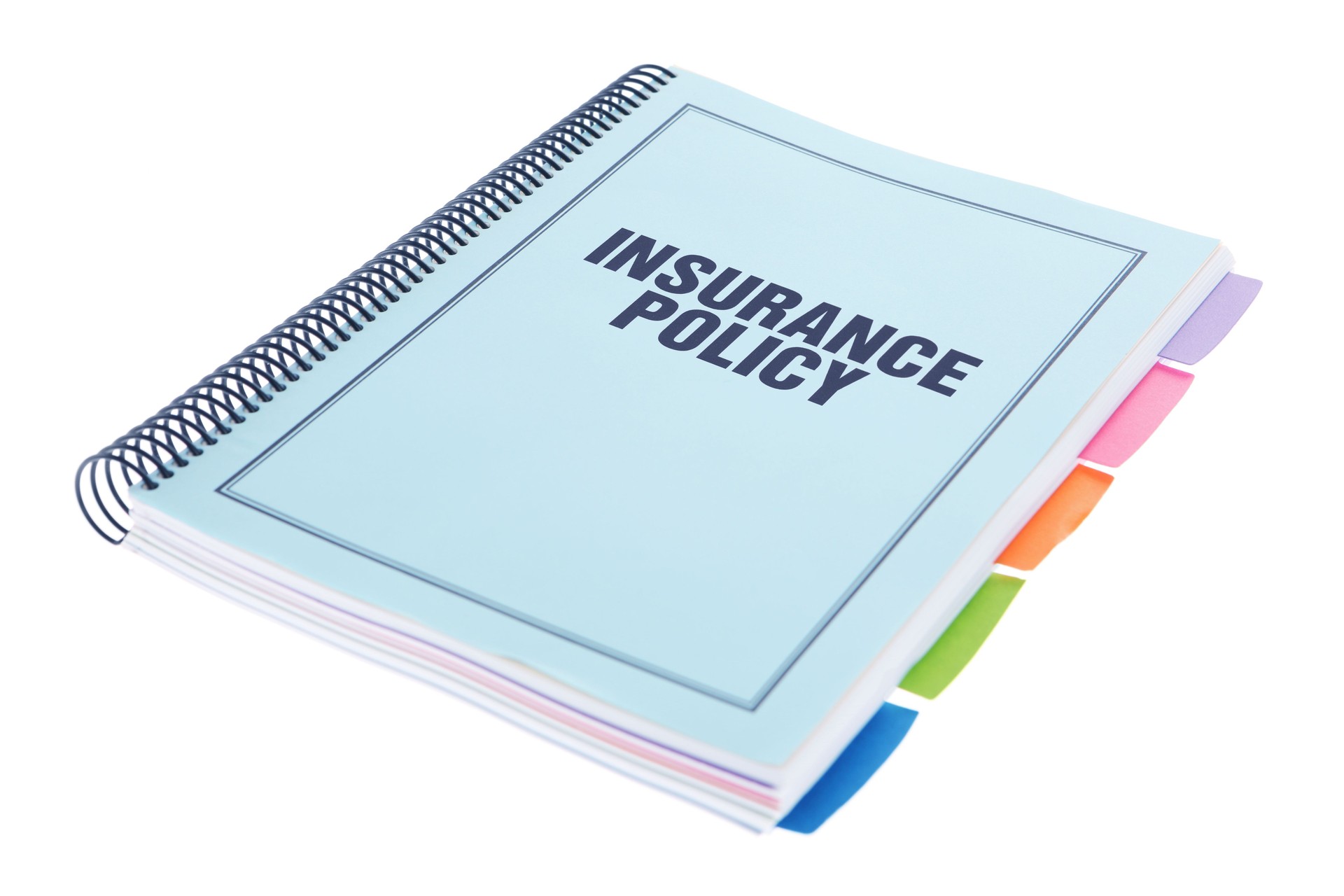 Insurance Policy - Bound Paperwork Document on White